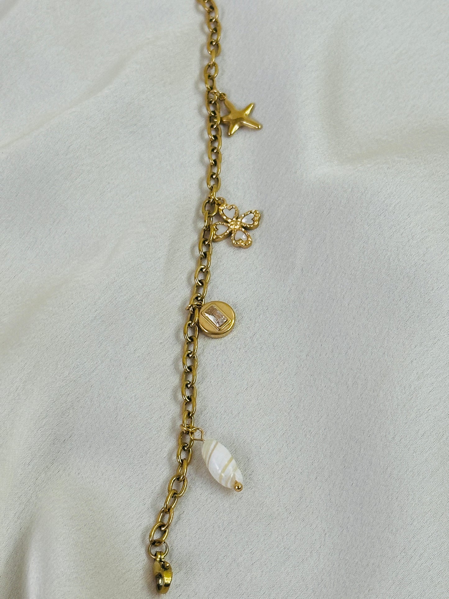 Floral Star Charm Bracelet
