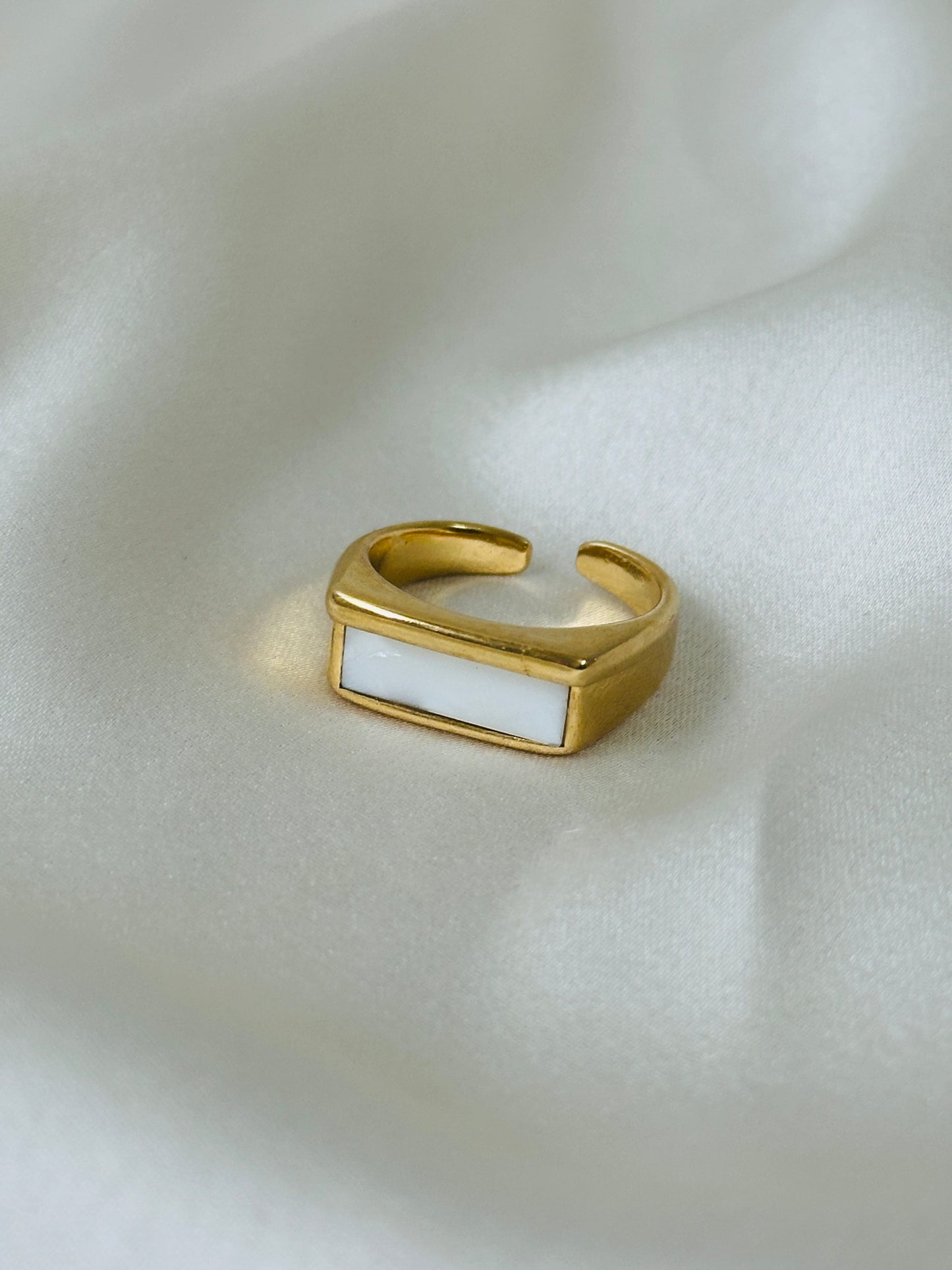 White Enamel Statement Ring