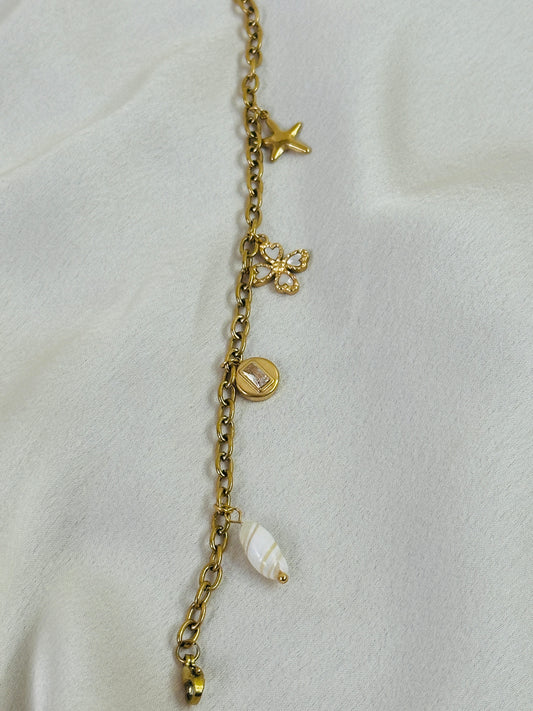 Floral Star Charm Bracelet