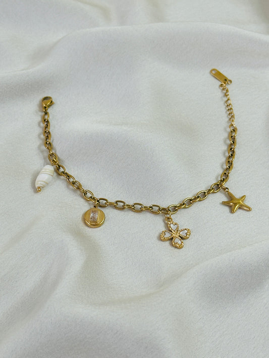 Floral Star Charm Bracelet