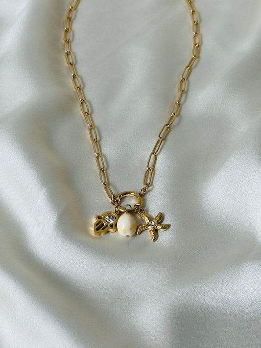 Seashell Star Charm Necklace
