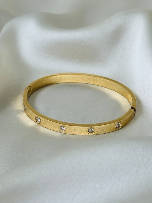 Studded Gold-Plated Bracelet/Kada