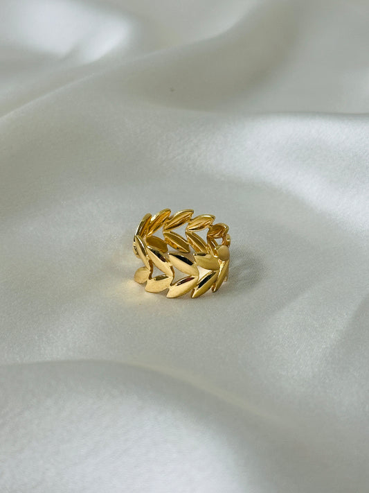 Infinity Leaf Adjustable Ring