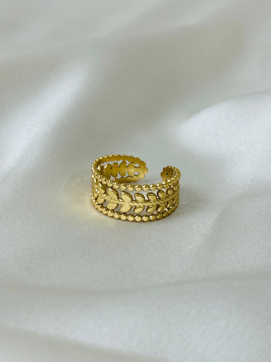 Bali Leaf Adjustable Ring